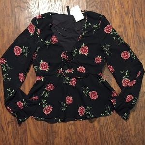 NWT H&M Girls Floral Blouse